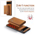 thumbnail image 5 of Back Wallet Case for Google Pixel 7, Detachable Card Slots Holder Kickstand Magnetic Closure Cover with Premium PU Leather Soft Silicone Shockproof Drop Resistant Protective Case, Brown, 5 of 9