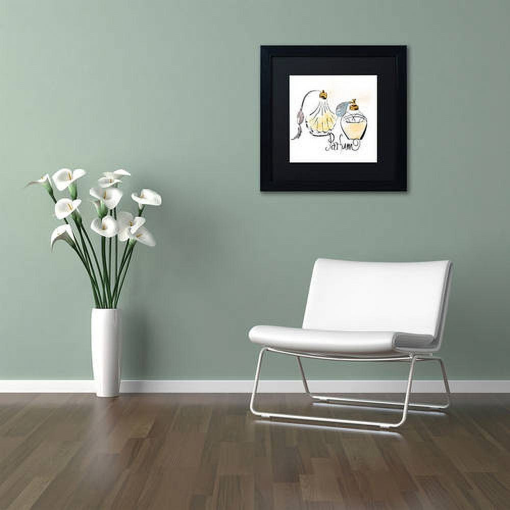 Trademark Fine Art "Perfume Bottles" Canvas Art by Lisa Powell Braun, Black Matte, Black Frame