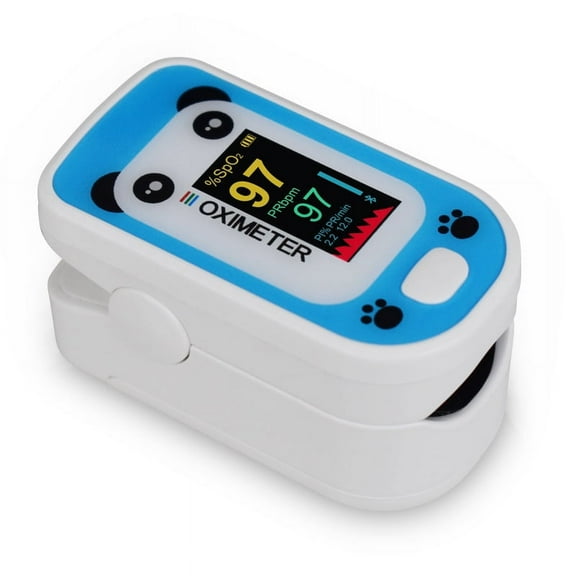Kid's Fingertip Pulse Oximeter Rechargeable Pulse Oximeter Monitor Blood Oxygen Saturation,Blue