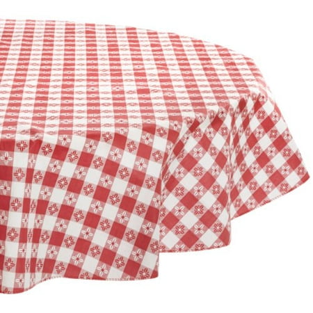 Kane Home S Eco Vinyl Tablecloth Red Check 60 Inch Round This On Opens A Dialog That Displays Additional Images For With The Option To Zoom In Or Out