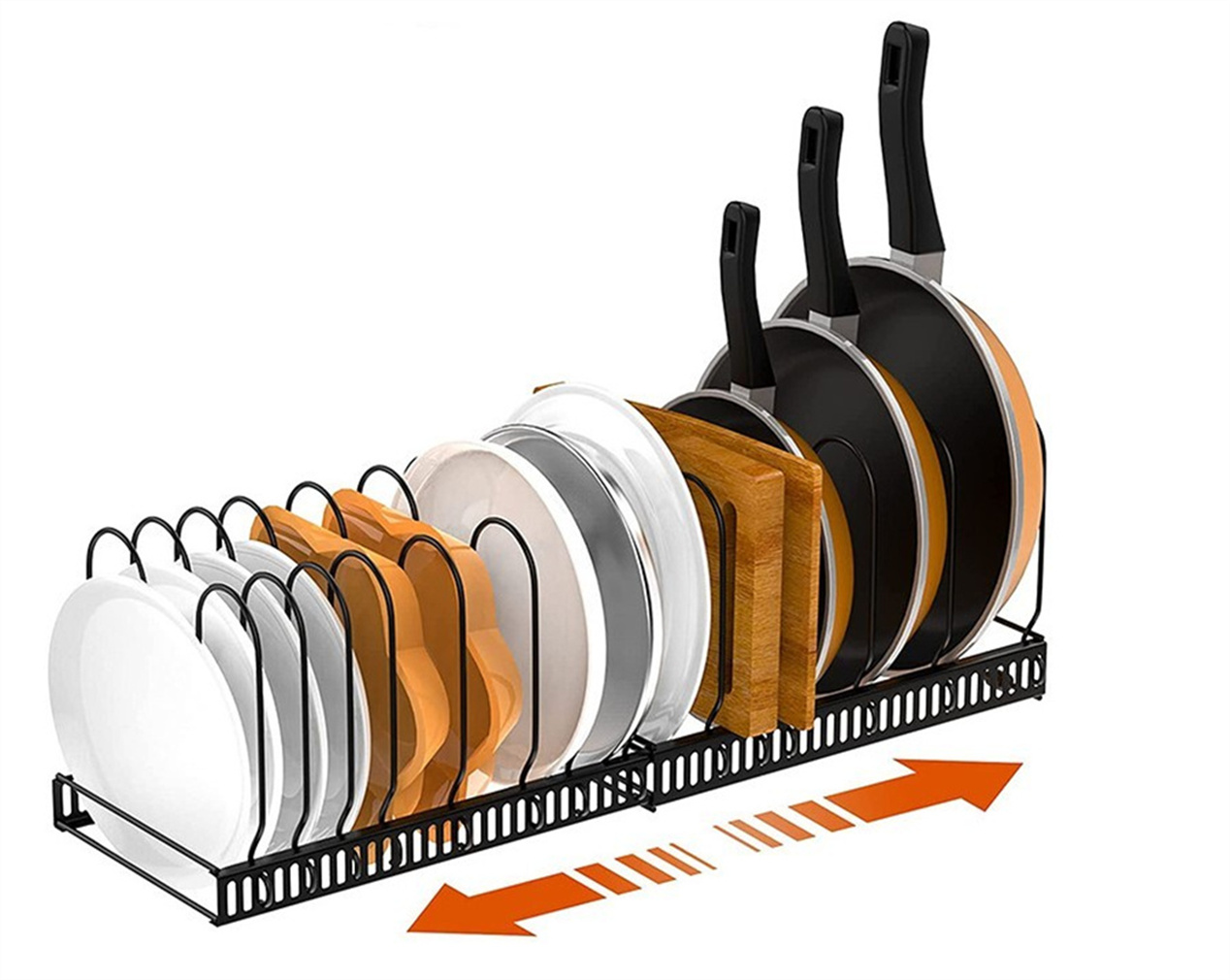 Happon Pot and Pan Organizer Rack for Expandable Pots Lid