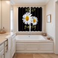 thumbnail image 3 of Curtains 63 Inch Length 2 Panels, White Daisy Grommets Window Treatment Curtain, Spring Hello Daisy Floral Black Thermal Curtains Drapes for Living Room/Bathroom, 3 of 9