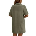 thumbnail image 2 of Hanerdun Women Button Pajamas Set Female Short Sleeve Loungewear Pjs Green S, 2 of 6