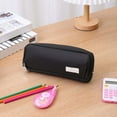 thumbnail image 4 of AuroraX Cute Pencil Case with 3 Compartments,Black Pencil Pouch,Large Capacity Pen Bag,for College, 4 of 5