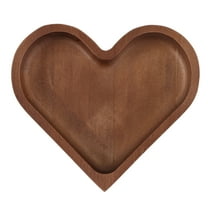 Heart-Shaped Solid Wood Serving Tray for Snacks and Nuts, Creative Wooden Platter for Home Use and Entertaining