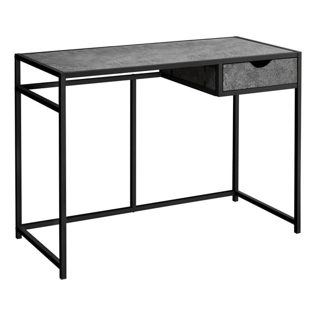 Monarch Specialties Computer Desk, Home Office, Laptop, Storage Drawer, 42"l, Work, Metal, Laminate, Grey, Black, Contemporary, Modern
