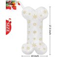 thumbnail image 4 of Dalrosia Snowy White Plush Pet Dog Christmas Stocking, Gold Snowflake Sequin Dog Christmas Stockings Large Bone Shape Faux Fur, Hanging Christmas Holiday Season Party Decor for Pets Dogs, 4 of 7