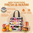 thumbnail image 5 of Pioneer Flower Floral Print Pattern Insulated Lunch Bag for Women & Adults,Large Portable Soft Cooler Lunch Bag,Thermal Food Storage Tote with Pearl Cotton,8.66L,8.75x5.75x9.5 Inch, 5 of 6