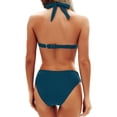thumbnail image 3 of YIFUNIN Women's Elegant Two Piece Bikini Set Padded Wireless Bra Swimsuit for Women Vacation Cruise Honeymoon Beachwear,Dark Green S, 3 of 3
