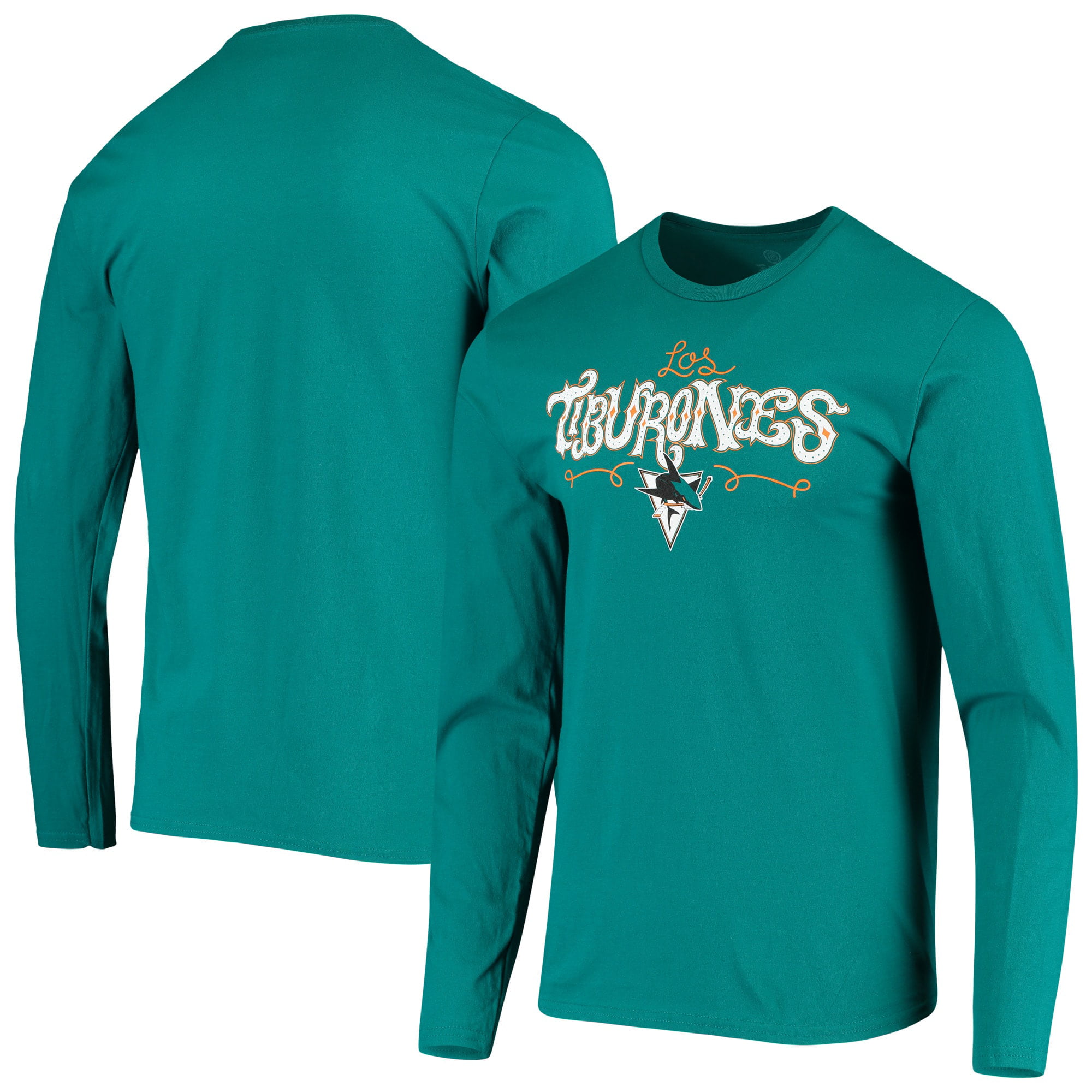 Men&amp;#39;s Fanatics Branded Teal San Jose Sharks Los Tiburones Long Sleeve T-Shirt