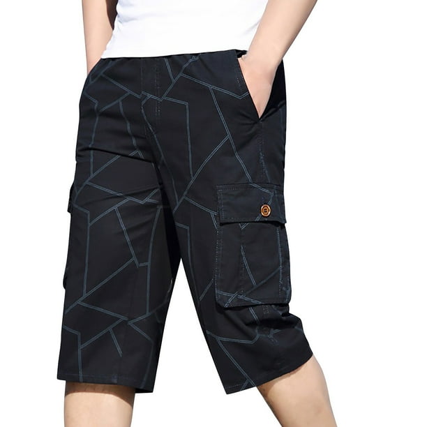 adviicd Mens Swim Shorts Men's Capri Long Twill Cargo Shorts Below Knee