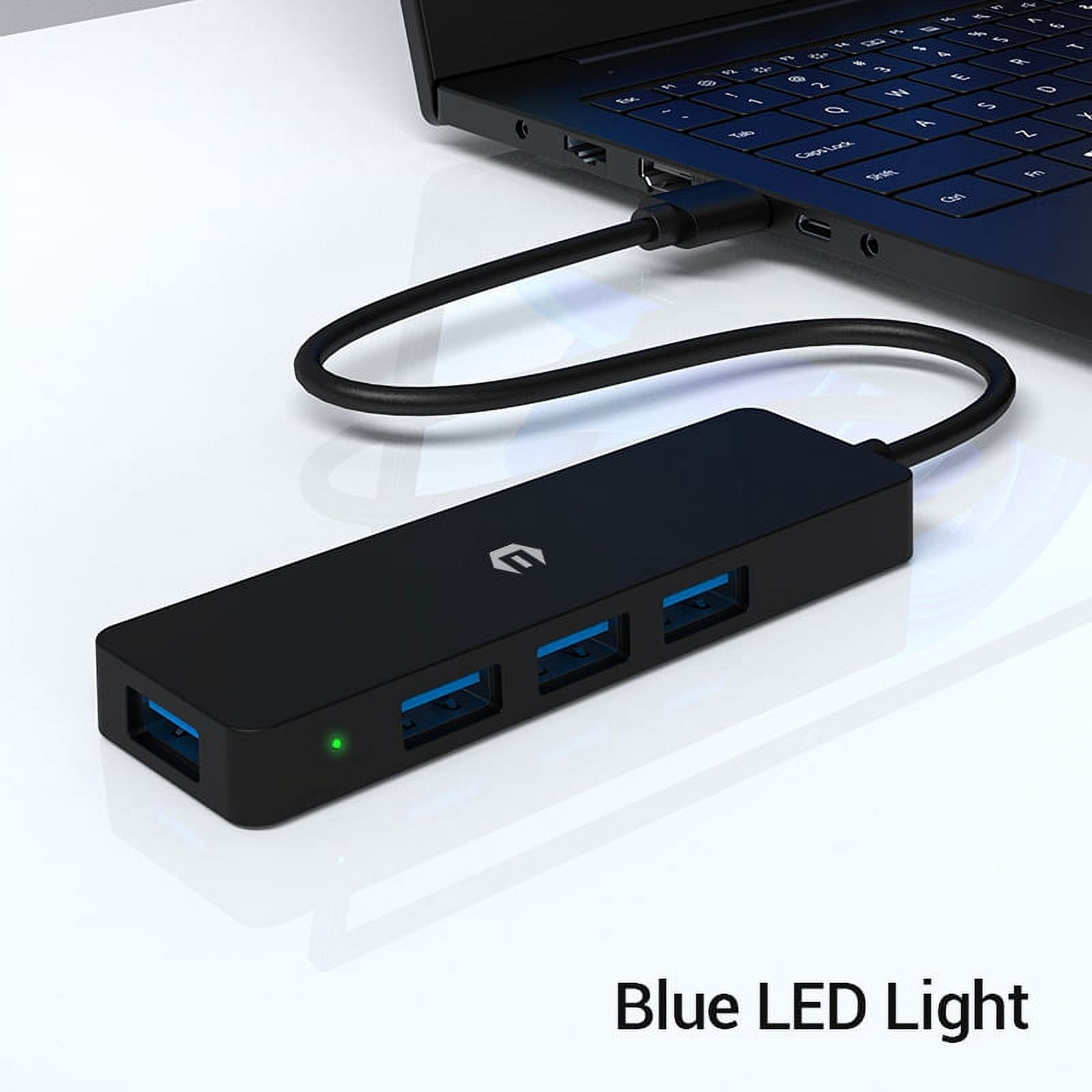 USB Hub, 4-Port USB 3.0 Hub, Ultra-Slim Multi USB Splitter for Laptop, Xbox, Flash Drive, Console, HDD, Printer, Camera, Keyborad, Mouse