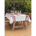 thumbnail image 2 of Pink Mother's Day Outdoor Tablecloth - 60x120 Inch Rectangle Dining Table Cover, Watercolor Flowers Modern Polka Dot Striped Waterproof Outdoor Table Cloth with Umbrella Hole & Zipper for Patio, 2 of 7