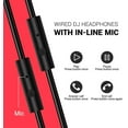 thumbnail image 5 of Prosonic Over Ear Headphone, Wired Bass Headset with 40mm Driver, Foldable Lightweight Headphones with Shareport and Mic for Recording Monitoring Mixing Podcast Guitar PC TV (Black Red), 5 of 8