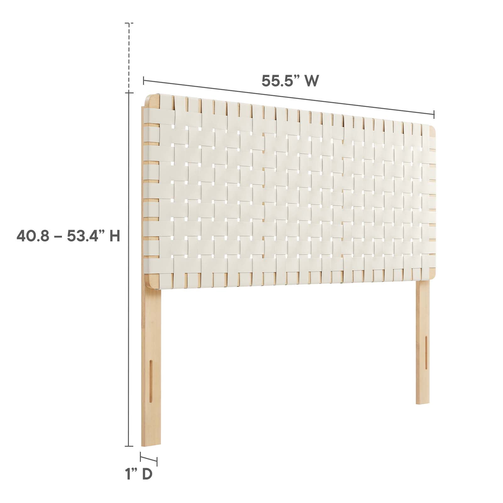 Sparta Weave Vegan Leather Full Headboard in Natural Beige