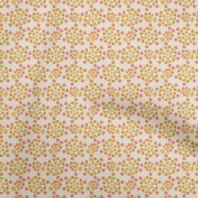 oneOone Tissu en Coton Flex Pêche Matériel de Robe Florale Tissu Imprimé Tissu au Mètre 40 Pouces de Large