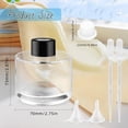 thumbnail image 2 of DynnnDy 6 Pack 100ml/3.4oz Empty Clear Glass Diffuser Bottle with Black Cap Refillable Round-Shaped Essential Oil Containers Fragrance Diffuser Jars Use for Home and Office Decorative, 2 of 6