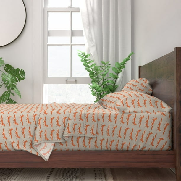 Fox Hunt Orange Woodland Nursery Decor 100 Cotton Sa Sheet Fox Hunt Orange Woodland Nursery Decor