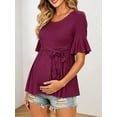thumbnail image 3 of Casual Maternity Tops for Women Short Sleeve Maternity Clothes Pregnancy Shirts, 3 of 6