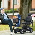 thumbnail image 2 of SEGMART 4 Wheel Mobility Scooter for Senior, 300W Motor Electric Outdoor Compact Mobility Scooter, Motorized Scooter with Pneumatic Tires, Cup Holder, USB Charging Port, Blue, SS1903, 2 of 12