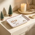 thumbnail image 3 of Vintage Christmas Serving Platter, Holiday Cookie Dessert Appetizer Tray with Postcard Design, Decorative Ceramic Serving Plate for Christmas Party Kitchen Dining Table Buffet Decor, 3 of 5