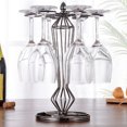 thumbnail image 4 of Wine Cup Rack,Rhombus Iron 6 Bottles Wine Cup Display Cup Shelf Seamless Integration, 4 of 7