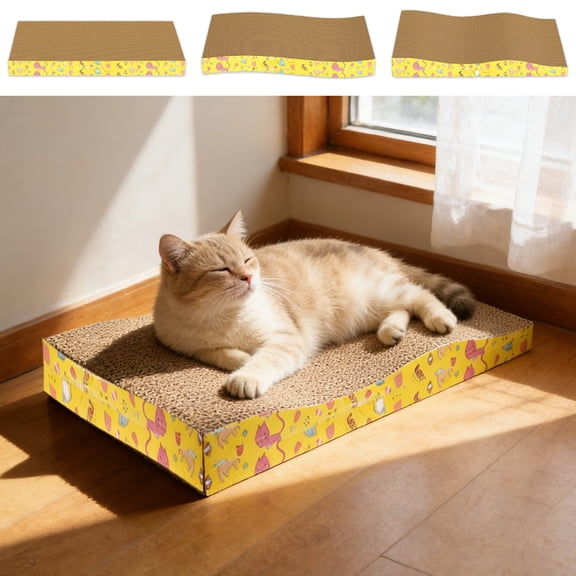 FastXmas Thickened Cat Scratcher, Durable Scratch Pad, Corrugated Cardboard Scratching Board for Indoor Cats, Heavy Duty, Double-Sided Usability, Recyclable, 1 Pack