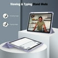 thumbnail image 2 of Fintie SlimShell Case for 11 Inch iPad Pro 4th 2022 / 3rd / 2nd / 1st Generation with Pencil Holder- Soft TPU Protective Stand Back Cover with Auto Wake/Sleep, Composition Book Lilac, 2 of 9