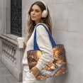 thumbnail image 4 of Pzuqiu Cute Cow Print Large Capacity Quilted Tote Bag for Women Lightweight Puffer Work Tote Bag Trendy Carryall Work Travel Totes for School Everyday Use Soft Shoulder Handbag, 4 of 7