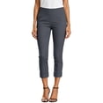 thumbnail image 6 of Utoimkio Women's Wide Elastic Waist Cuffed Capri Dress Pants High Pull-On Waist Rolled Cuff Ankle Slim Cropped Work Trousers, 6 of 8