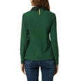 thumbnail image 3 of Allegra K Women's Peter Pan Collar Contrast Neck Long Sleeve Knit Blouse, 3 of 5