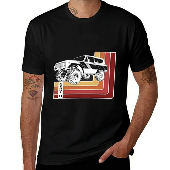 International Scout II 4x4 Lift Hardtop Mens T Shirts Cotton Short Sleeve T-Shirt Crew Neck Tees Casual Shirt