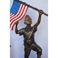 thumbnail image 4 of Nifao Two Kids on Rock W the American Flag Bronze Statue – Outdoor Garden Decor Sculpture, 50"L x 22"W x 58"H, 4 of 11