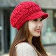 thumbnail image 6 of Women Winter Warm Knit Hats Caps Wool Snow Ski Cap Beanie Ski Berets Snapback Caps with Visor, 6 of 6
