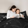 thumbnail image 4 of Homewish Gothic Skull Moth Twin Bedding for Women, Star Moon Botanical Aesthetic Bedding Comforter Set, Black Reversible, 7 Pieces, 4 of 7
