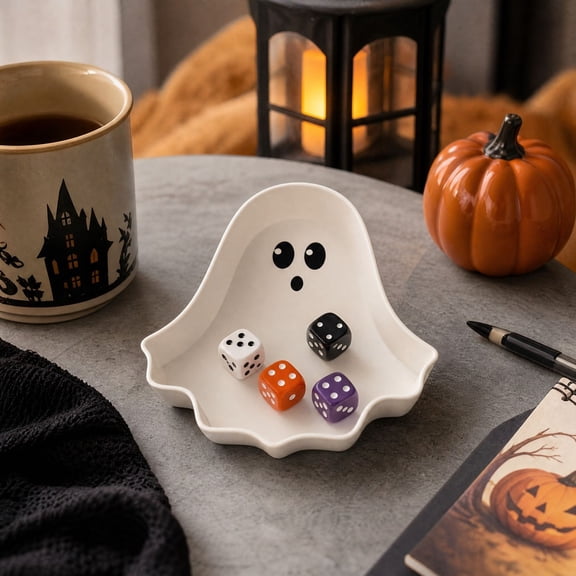 AOMXGD Ghost Shaped Halloween Candy Bowl,Cute Snack Serving Tray For Party Tabletop And Indoor Home Decor