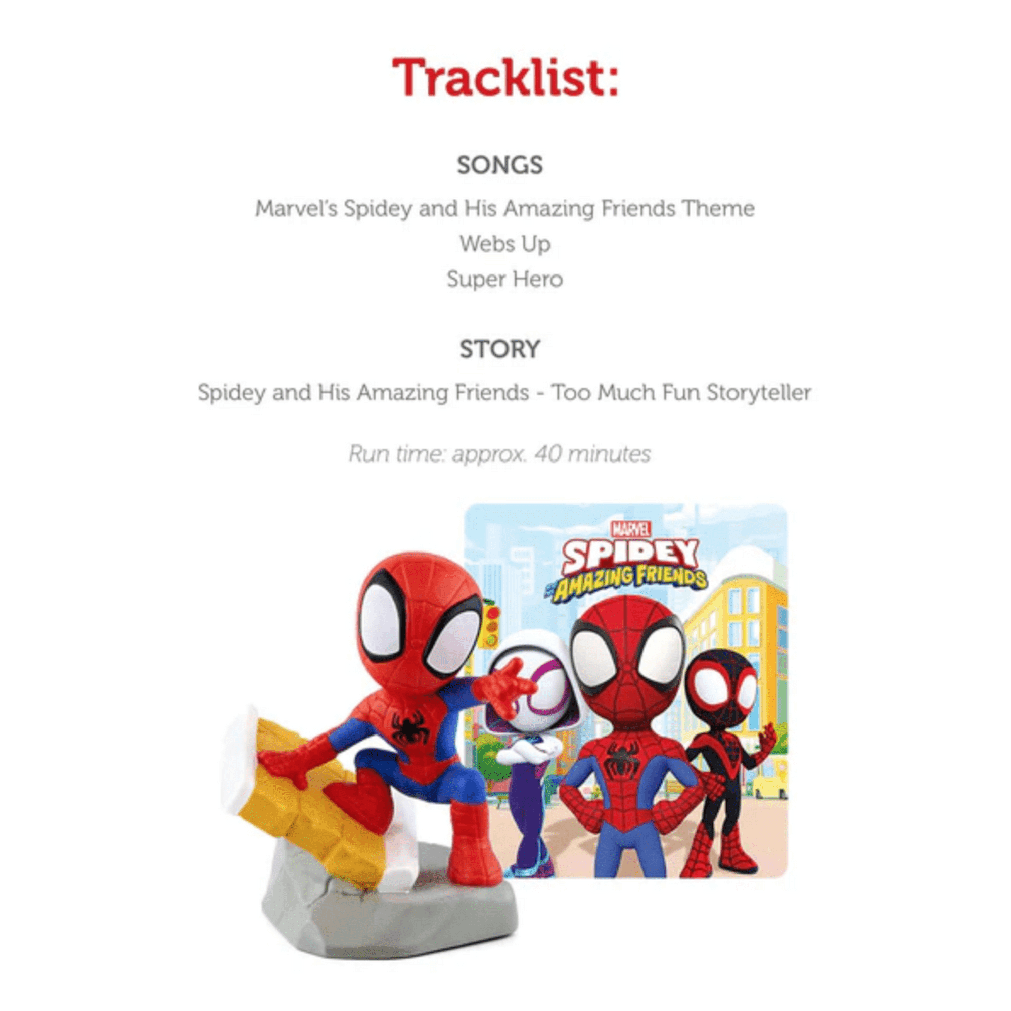 tonies Spidey Red 2.4Ghz Audio Player Bundle, Age Group 3+