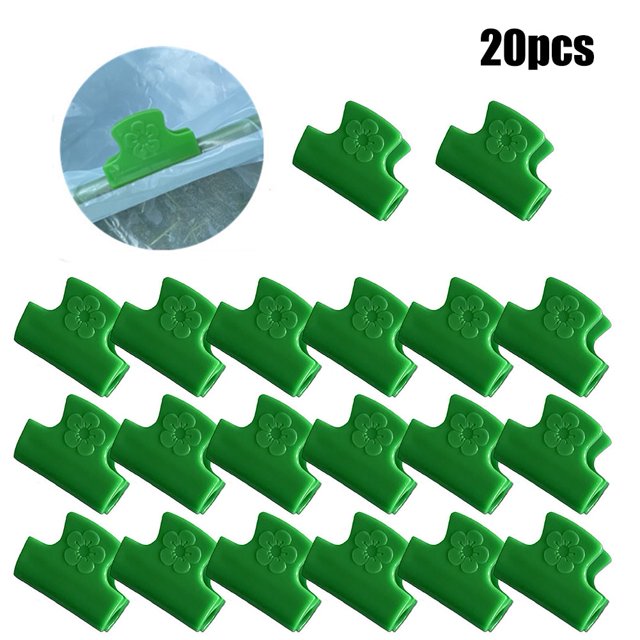 20Pcs Pipe Clamps Plant Stakes Greenhouse Garden Netting Hoop Clips Tool