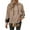 Khaki, variant on Women's Patchwork Plaid Hoodie with Drawstring Hood, Casual Long Sleeve Pullover with Side Slits, Comfortable Loose Fit Fall Sweatshirt for Streetwear, Daily Wear and Seasonal Outfits Beige L