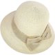thumbnail image 4 of Sombrero de paja ajustable con lazo rizado de verano para mujer - Beige, 4 of 5