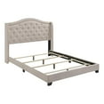 thumbnail image 5 of Maklaine Transitional Fabric Upholstered Camel Back Eastern King Bed Beige, 5 of 6