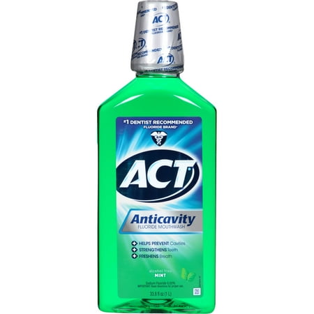 ACT Mint Anticavity Flouride Mouthwash, 33.8 oz.