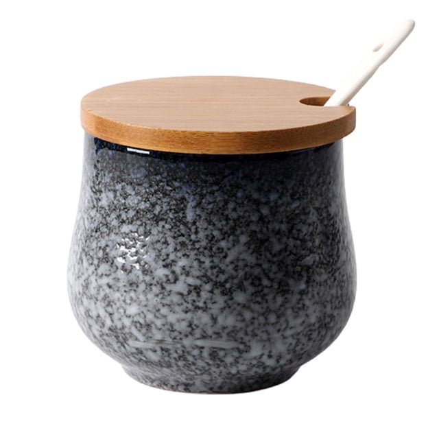 Japanese Sugar Bowl With Lid, Retro Ceramic Storage Jar,200ml(7oz) Small Sugar Pot, Sugar Container Spice Jar, For Coffee Bar, Restaurant, Home-c-200ml 7oz