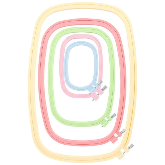 Austok 4/5Pcs Rectangular Embroidery Hoop Set ABS Plastic Cross Stitch Hoop Kit Multi Color Square Embroidery Hoop Embroidery Hoop Fixing Frame for Sewing Cross Stitch Embroidery