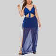 thumbnail image 1 of Qiopertar Robe Jupe Mode Femme Couleur Unie Col Rond Manches Longues Cheville Taille Haute Liquidation Moins de 5$ en Liquidation Offres d'Accès Anticipé, 1 of 9