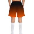 thumbnail image 7 of Boys Quick Dry Athletic Shorts Ombre Orange with Pockets Elastic Waist Drawstring Stretch 95% Polyester 5% Spandex Moisture Wicking Summer Size 120-170,Size 4-5T, 7 of 7
