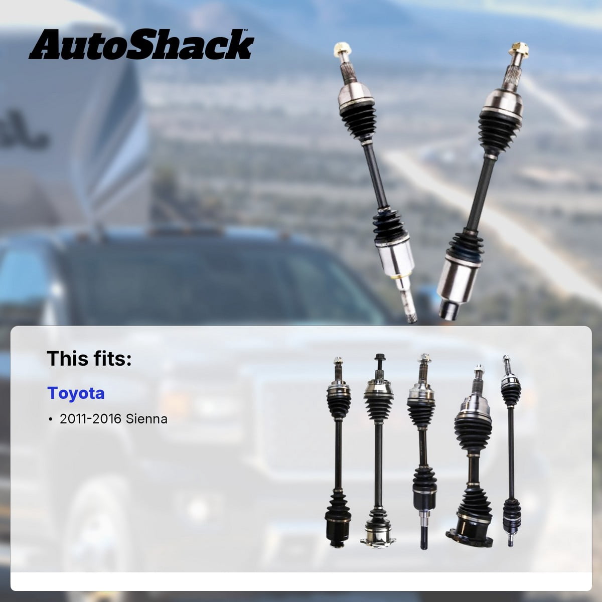 AutoShack Front CV Axle Shaft Assembly for Toyota, Sienna 2011-2016, FWD L4 2.7L V6 3.5L, Right