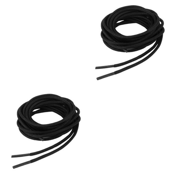 2pcs Black Waxed Cotton Shoelaces 3mm Round Laces for Boys and Girls