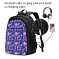 thumbnail image 2 of Balery Blue Skull Rose Mochila con carga USB para hombre y mujer - Mochila impermeable y antirrobo para laptop con puerto USB para viajes, trabajo, 2 of 7