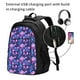 thumbnail image 2 of Balery Blue Skull Rose Mochila con carga USB para hombre y mujer - Mochila impermeable y antirrobo para laptop con puerto USB para viajes, trabajo, 2 of 7